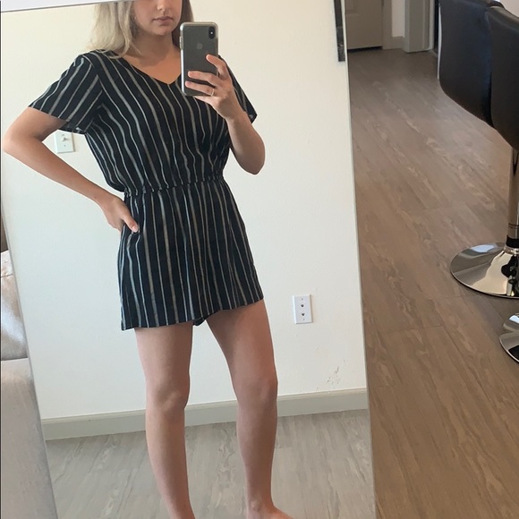 Short Sleeve Striped Romper - Picture 1 of 1